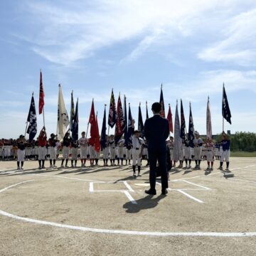 第12回リヴグループ旗争奪春季学童野球大会開会式が行われました